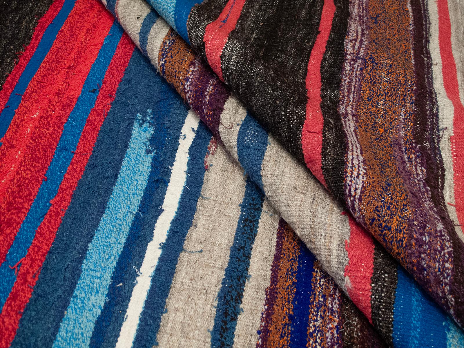 Banded Kilim, Mixed Media (DK-125-61) In Good Condition For Sale In New York, NY