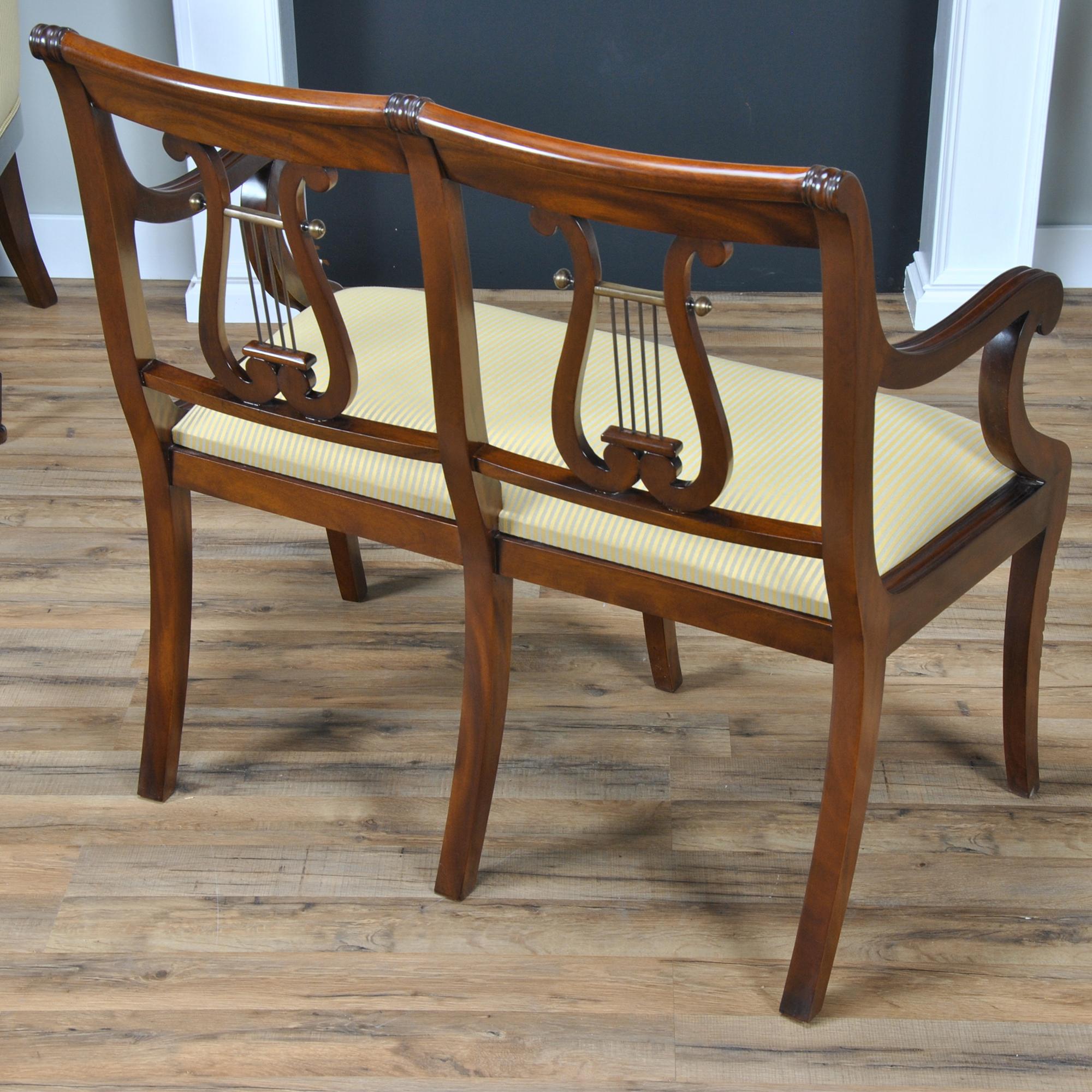Adirondack Banded Lyre Back Two Seat Chair  For Sale