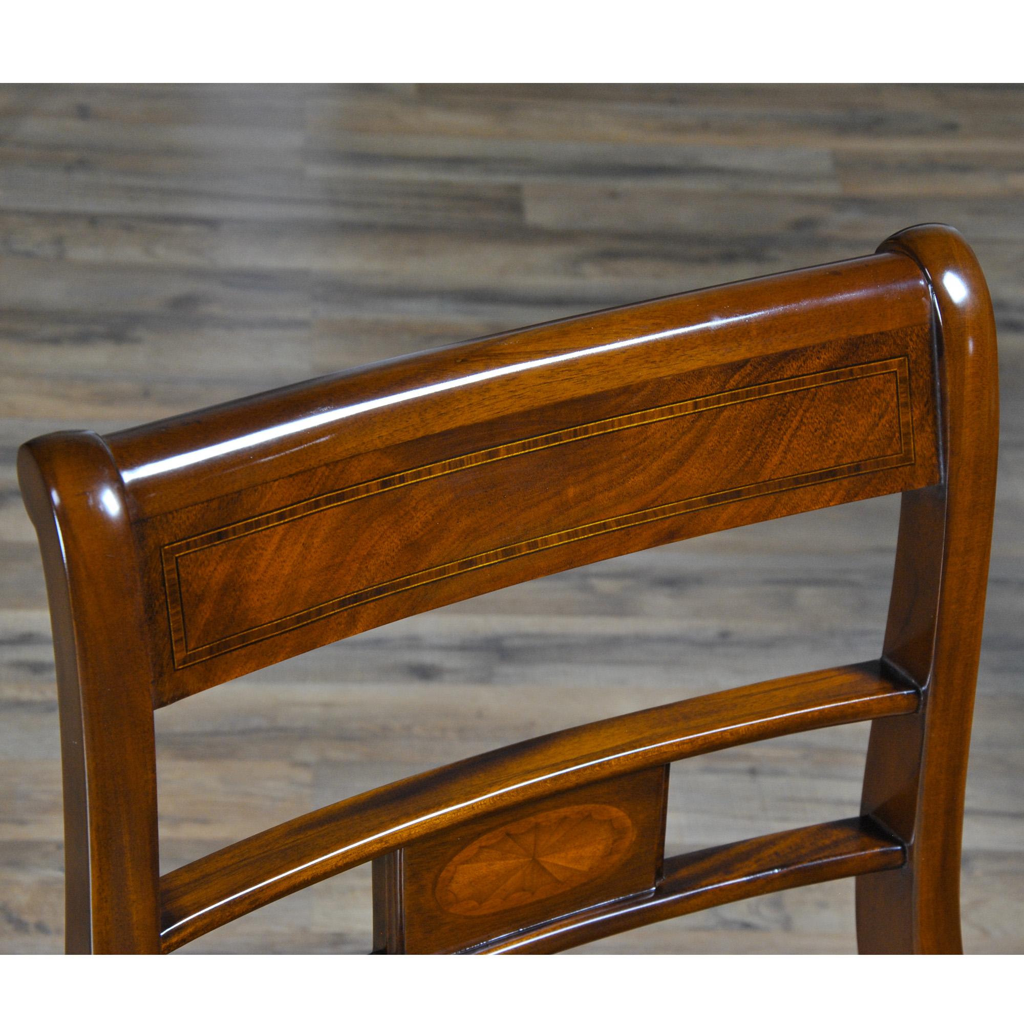 Banded Mahogany Chairs, Set of 10 For Sale 8