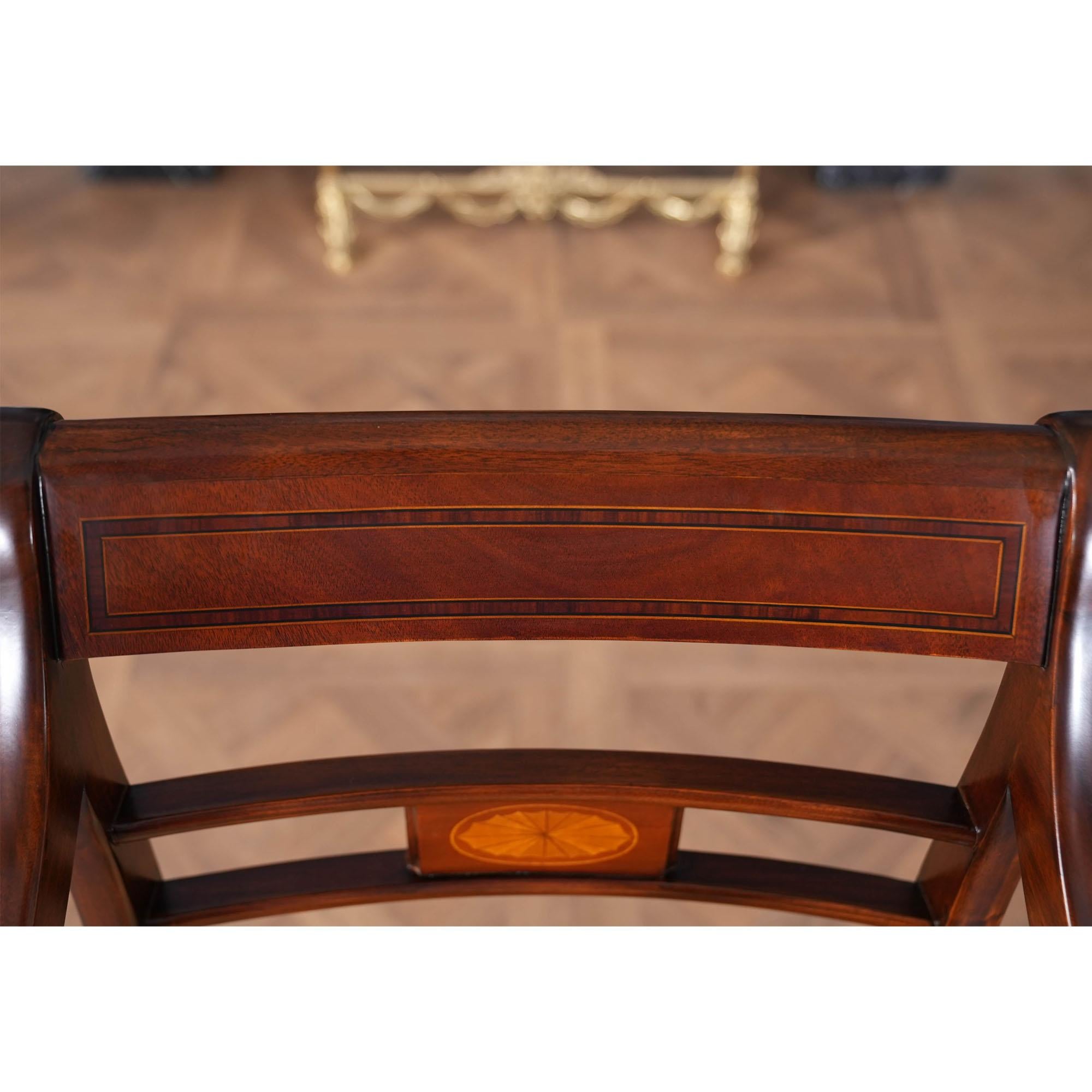 Tessuto Sedie a fascia in mogano, set da 10 in vendita