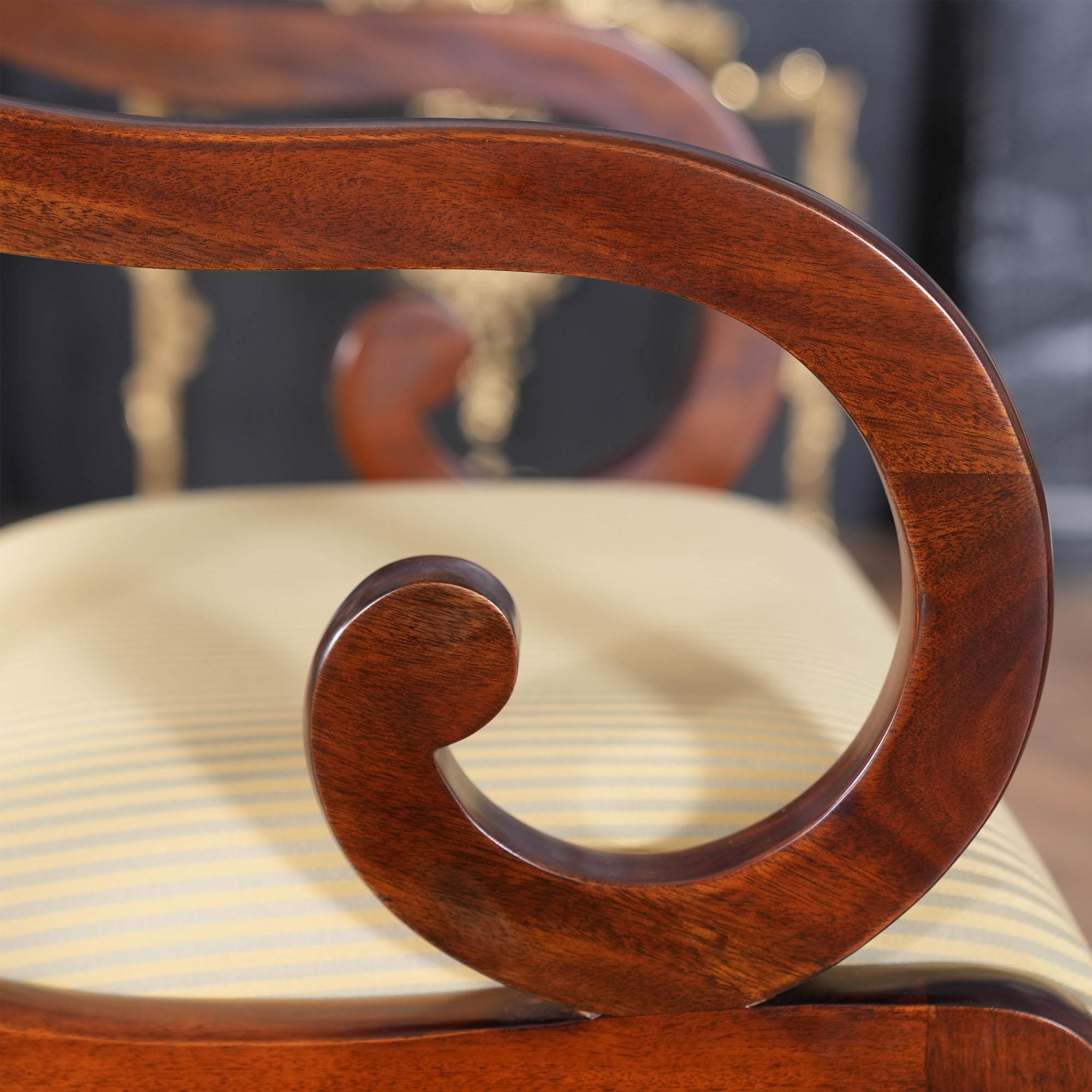 Sedie a fascia in mogano, set da 10 in vendita 1