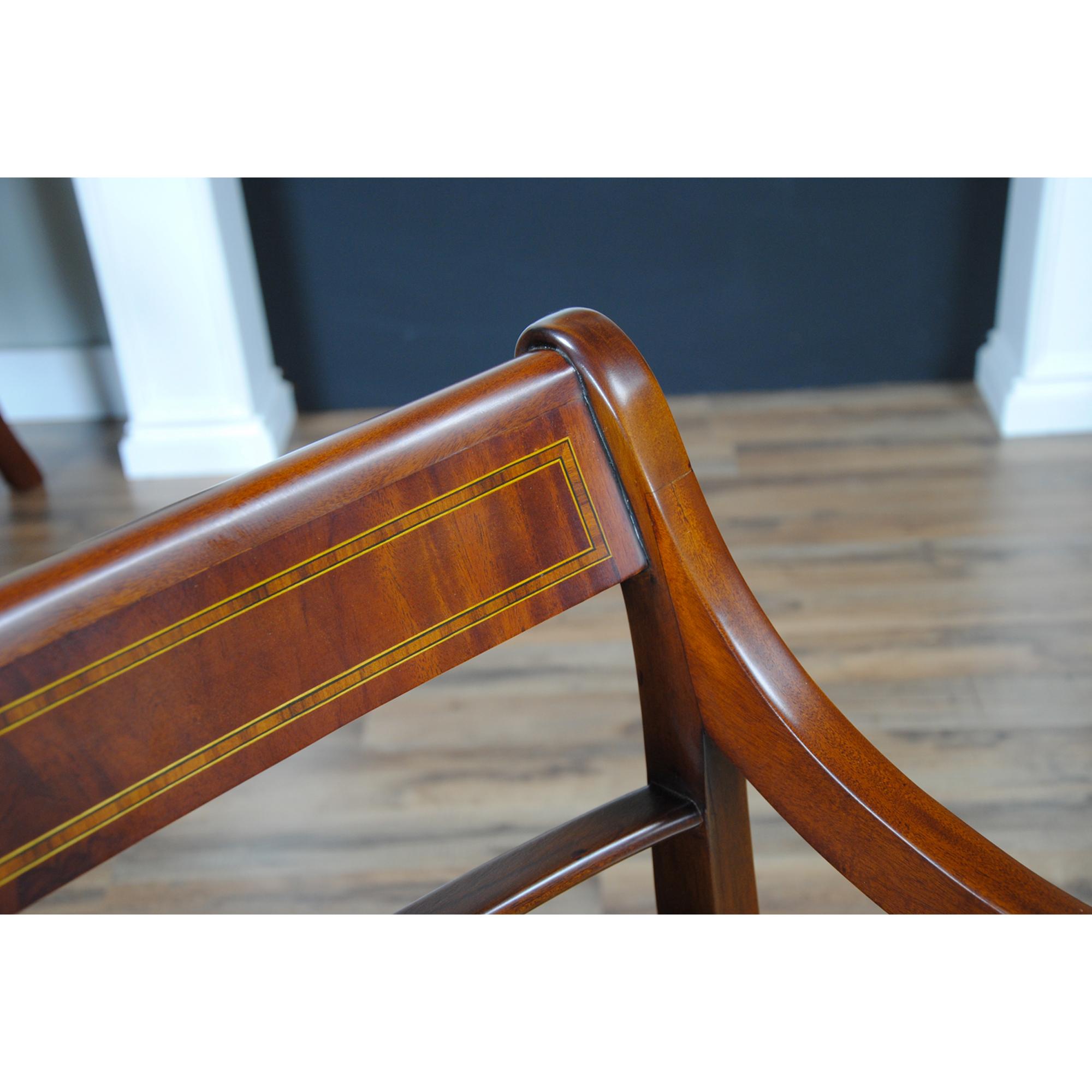 Banded Mahogany Chairs, Set of 10 For Sale 2