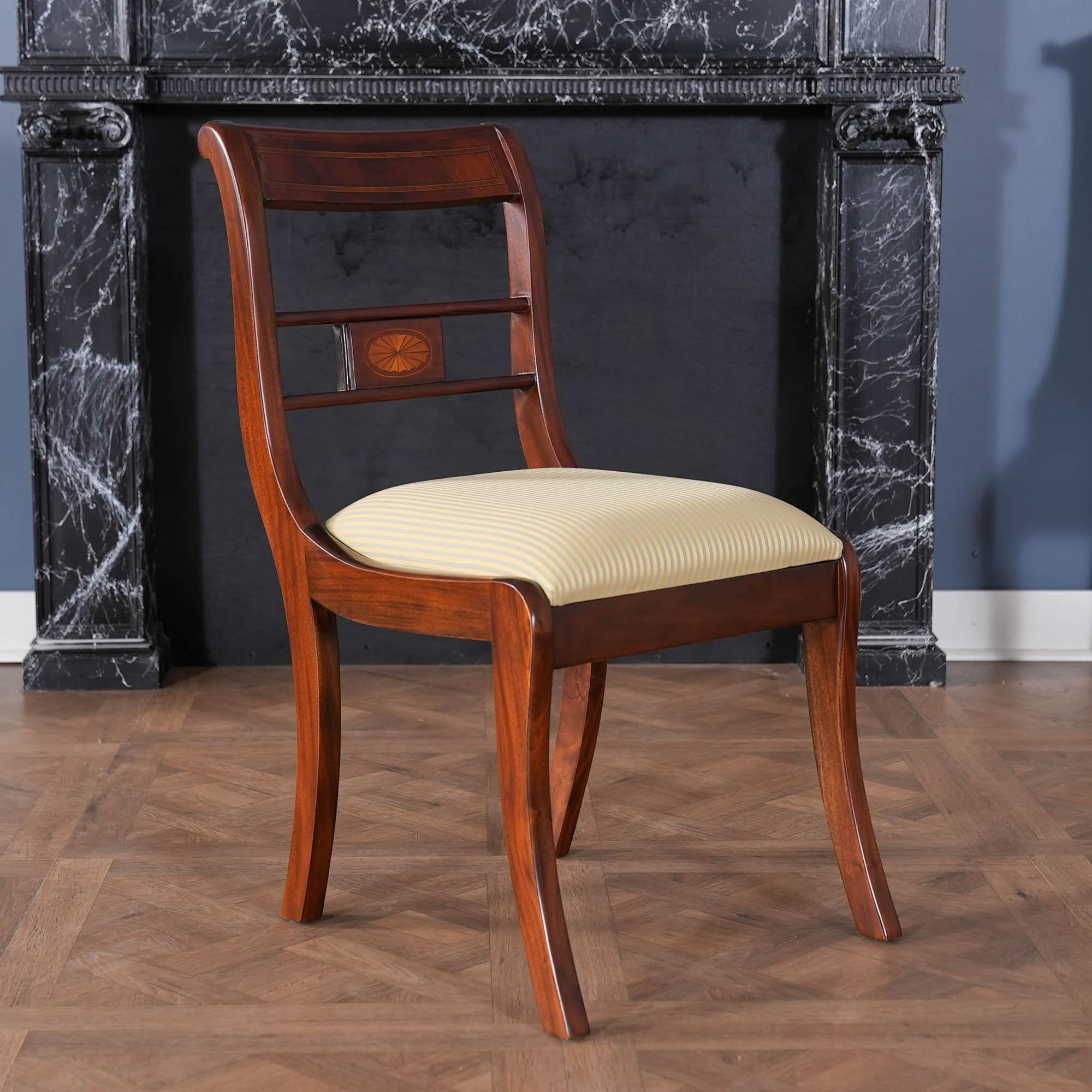 Sedie a fascia in mogano, set da 10 in vendita 2