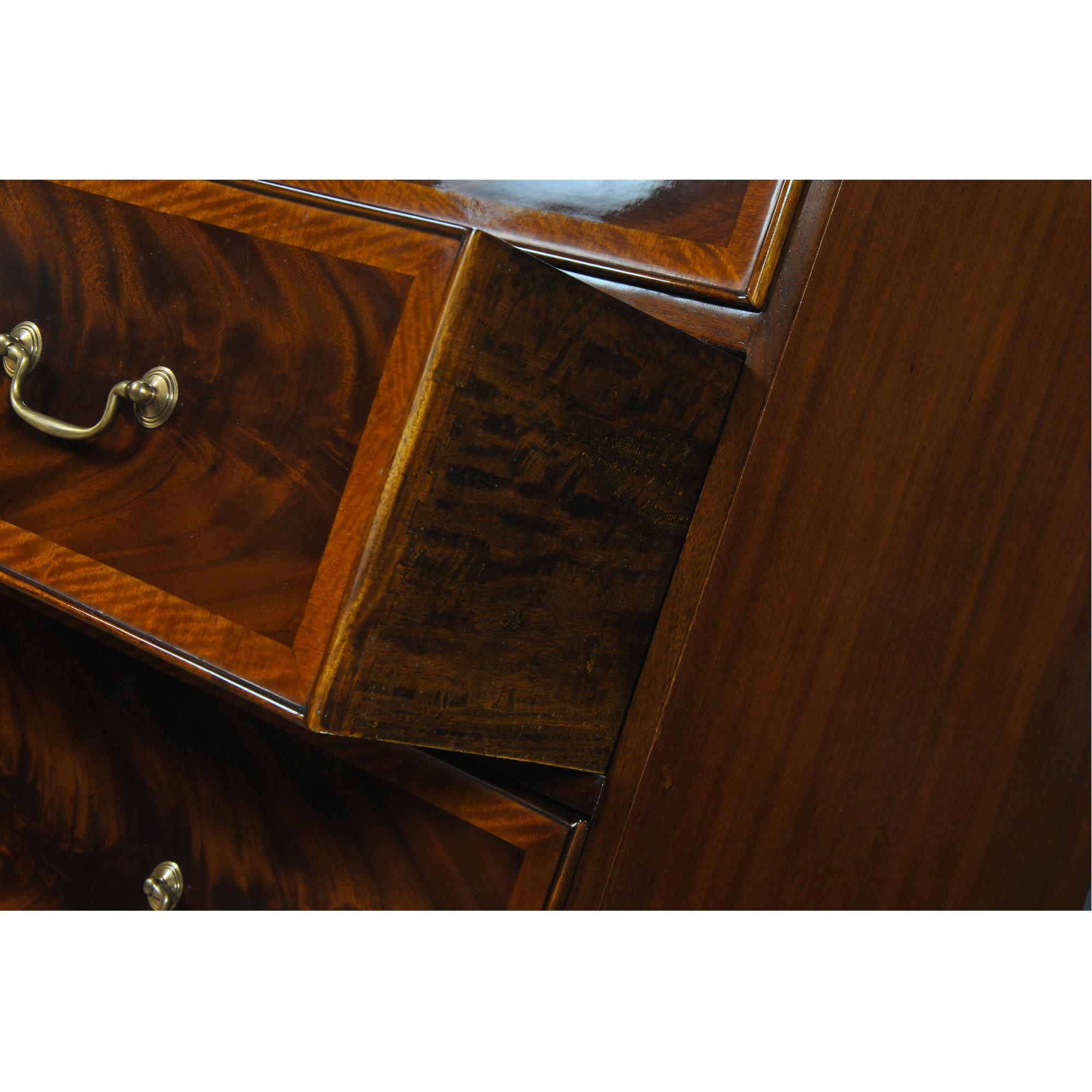 Contemporary Banded Mahogany Chest  For Sale