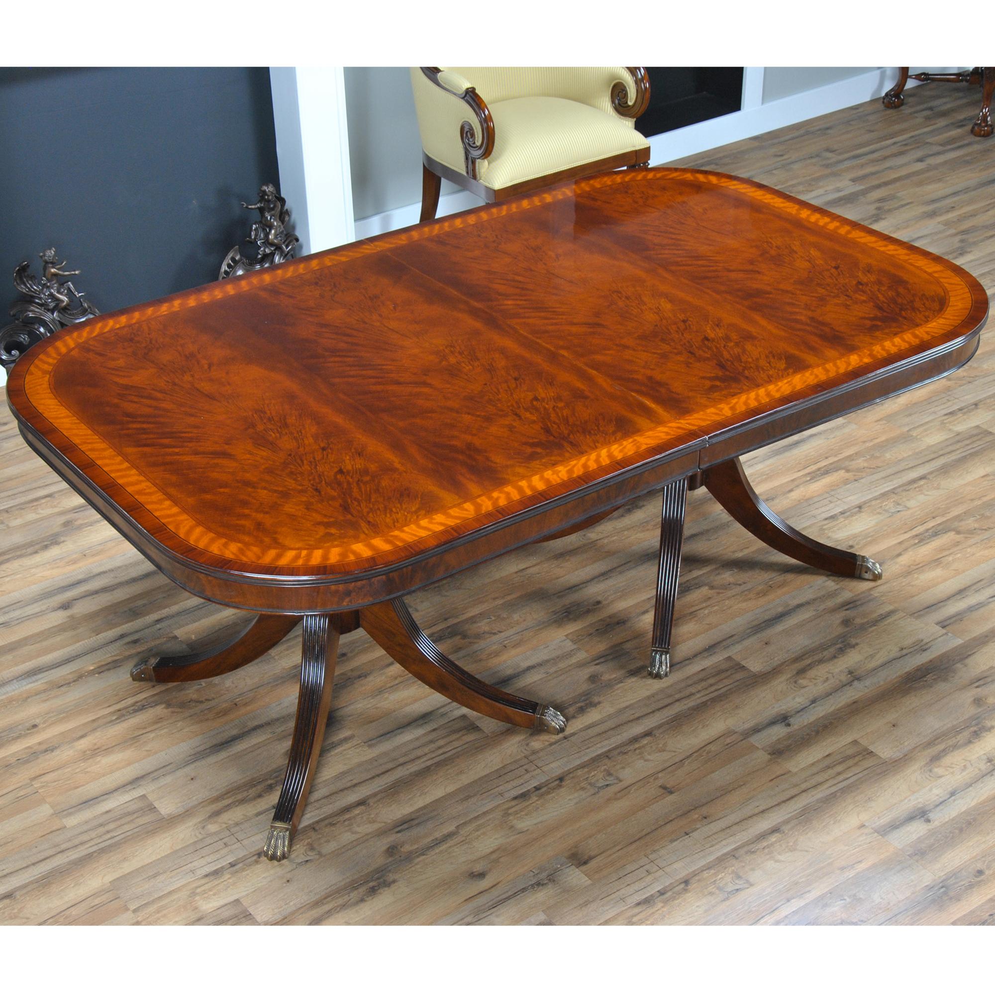 Chippendale Banded Mahogany Dining Table  For Sale