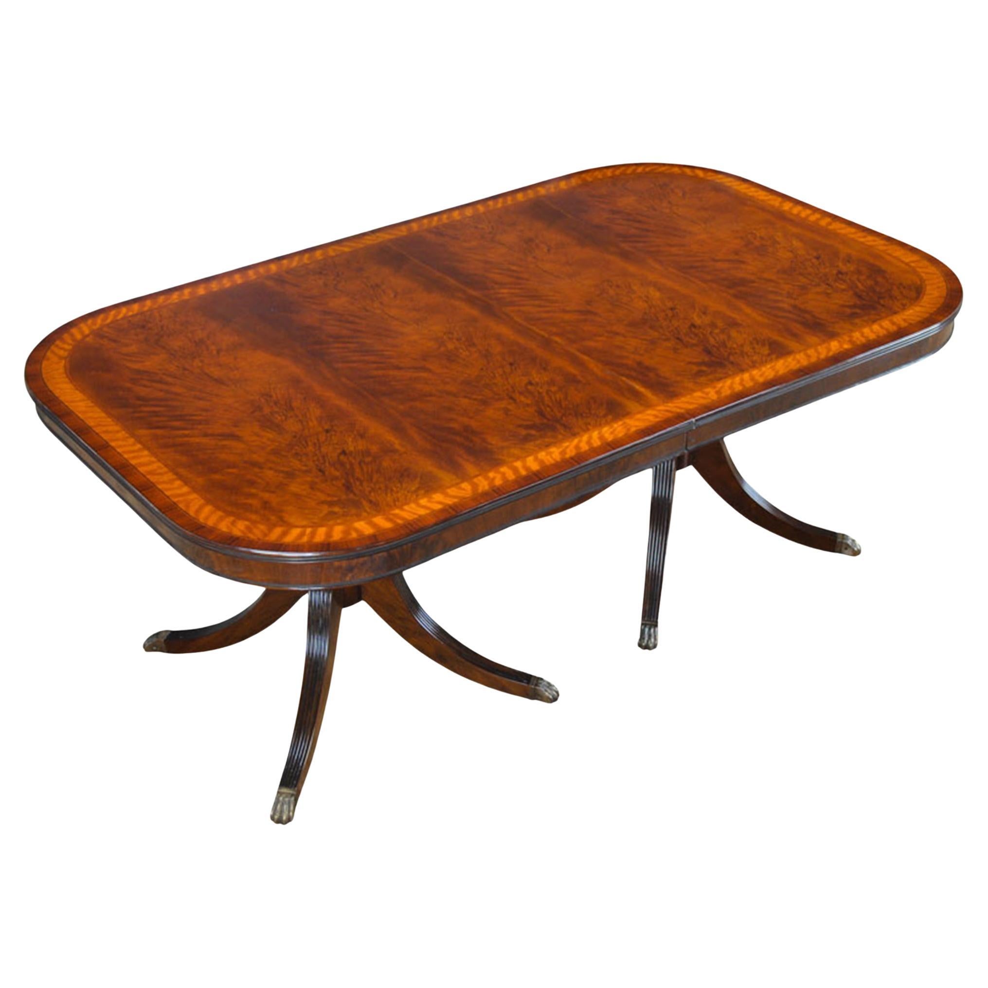 Banded Mahogany Dining Table  For Sale