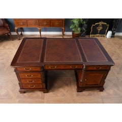 Banded Mahogany Partners Desk