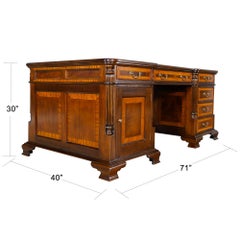 Banded Mahogany Partners Desk