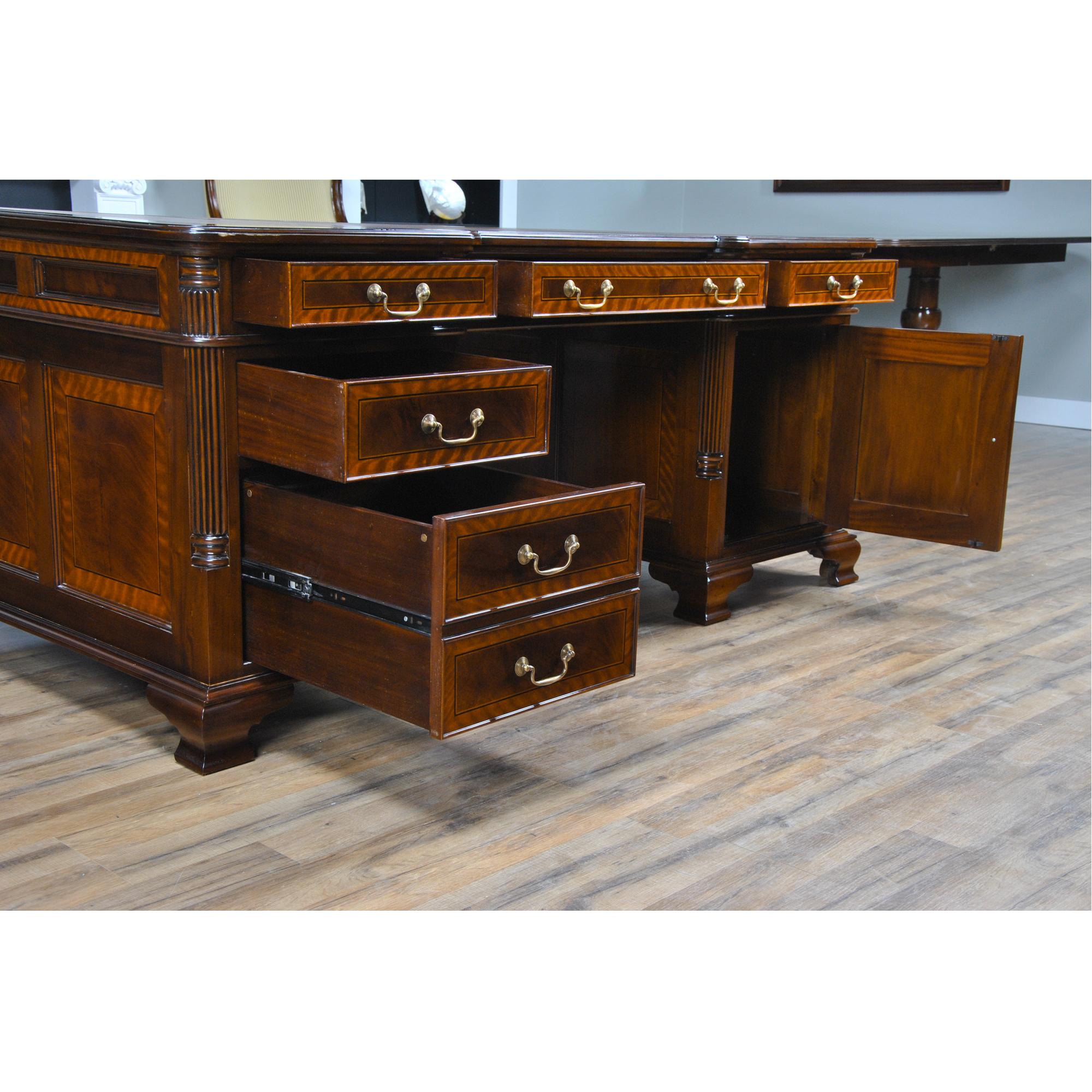 Federal Banded Mahogany Partners Desk For Sale