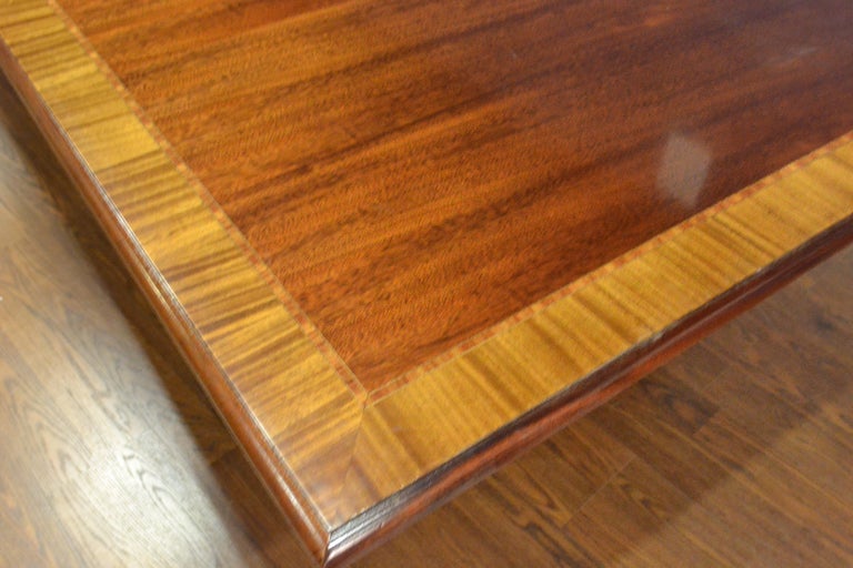 Traditional Mahogany Rectangular Pedestal Conference Table by Leighton
