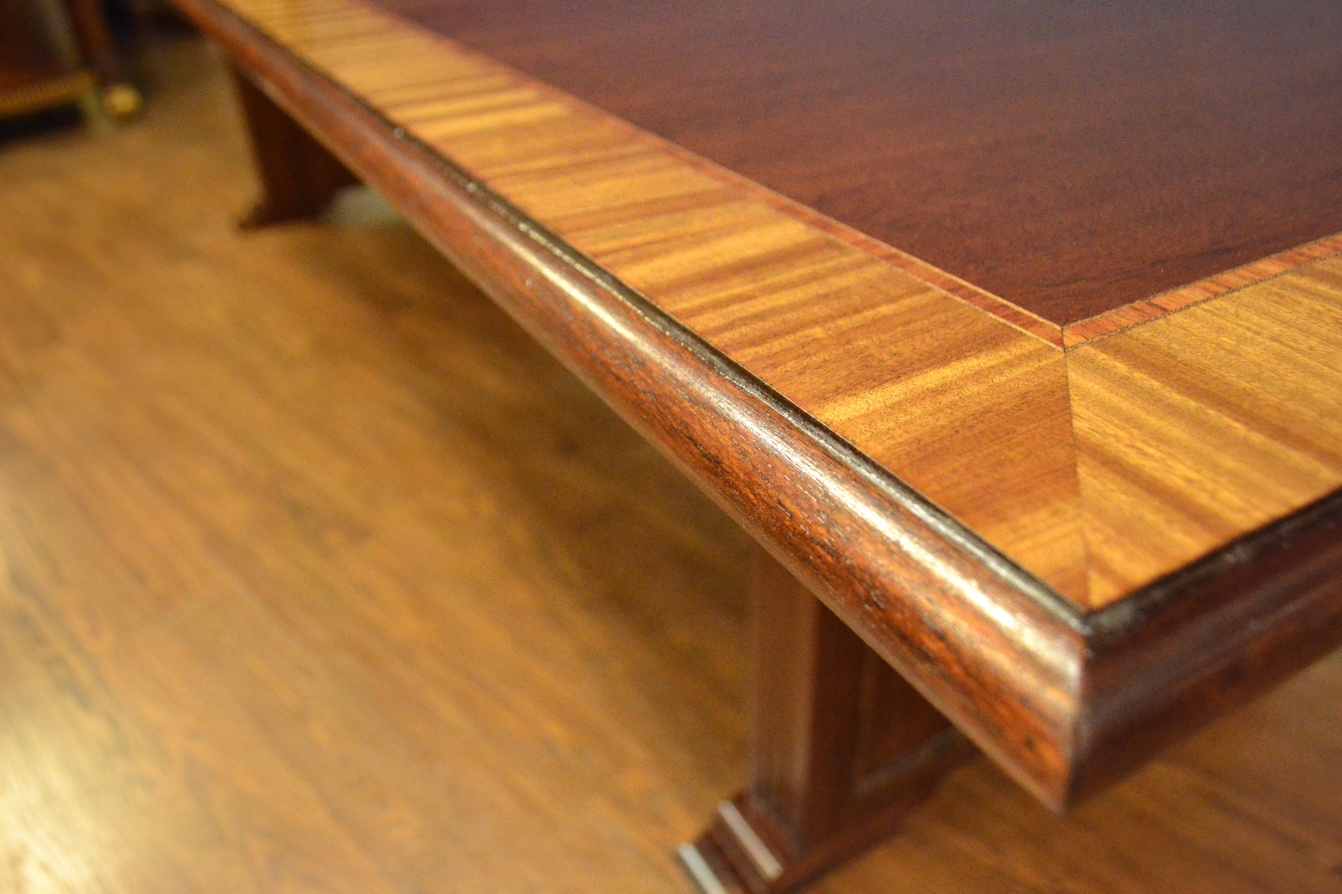 Modern Traditional Mahogany Rectangular Pedestal Conference Table by Leighton Hall