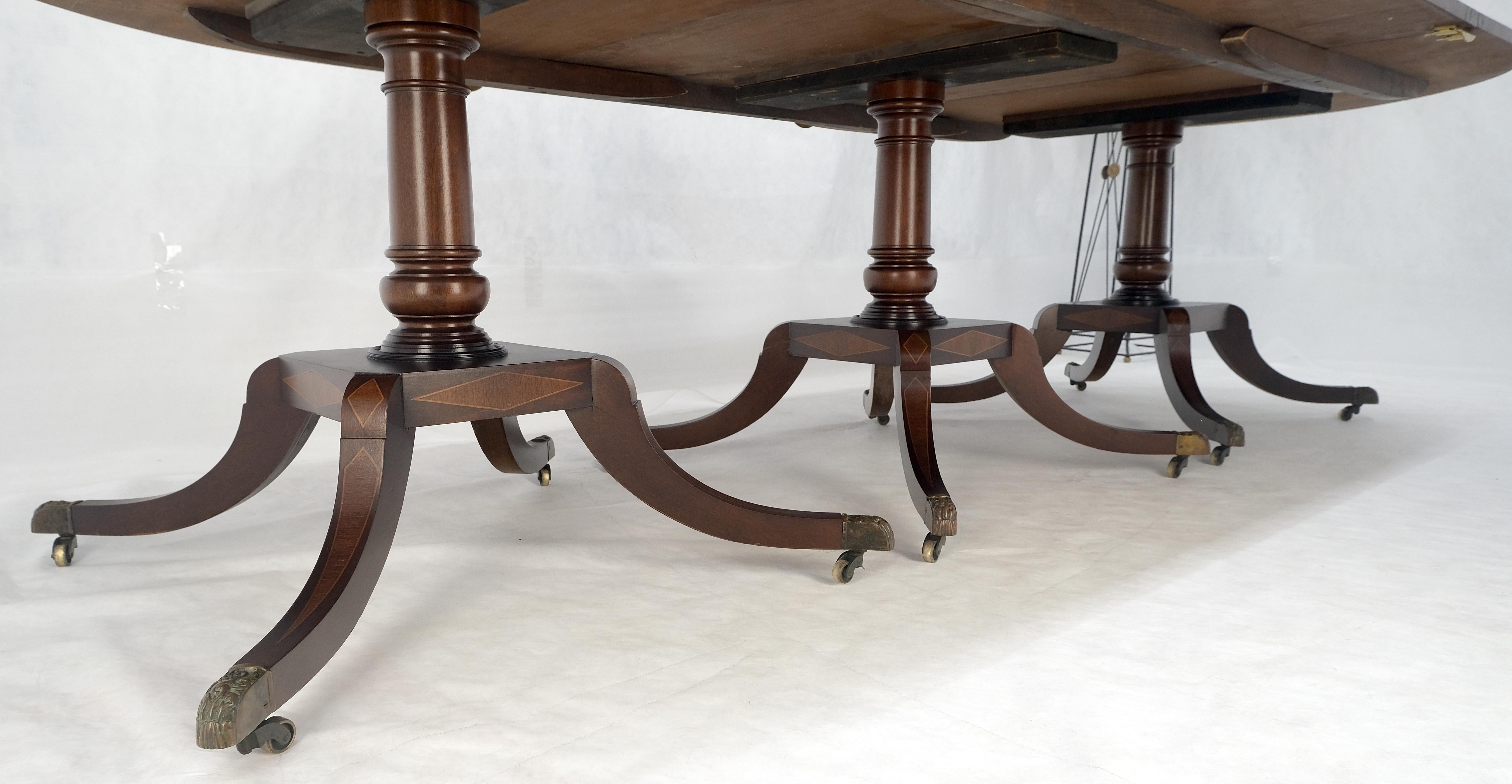 Banded Mahogany Tripple Pedestal Base 3 Ext. Section 157