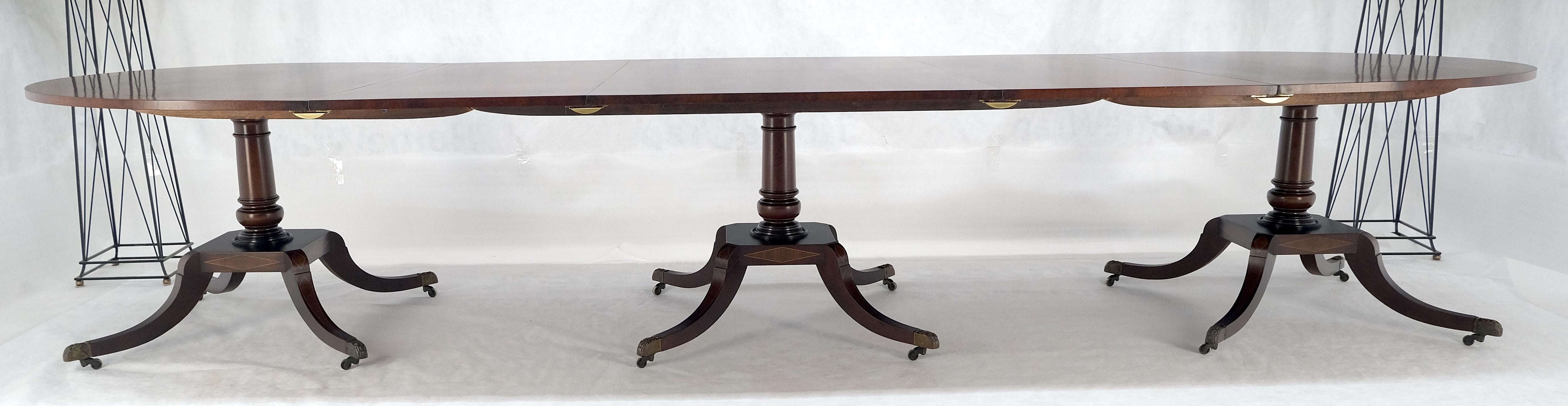 Banded Mahogany Tripple Pedestal Base 3 Ext. Section 157