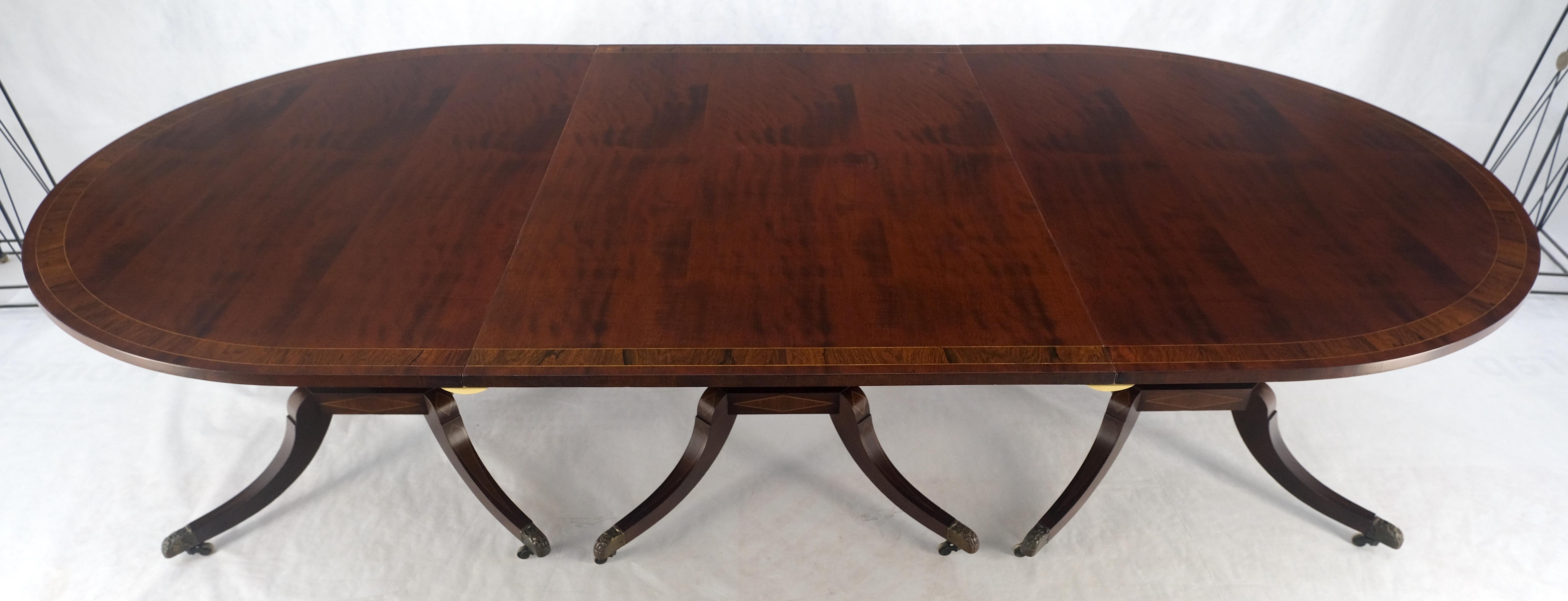 American Banded Mahogany Tripple Pedestal Base 3 Ext. Section 157