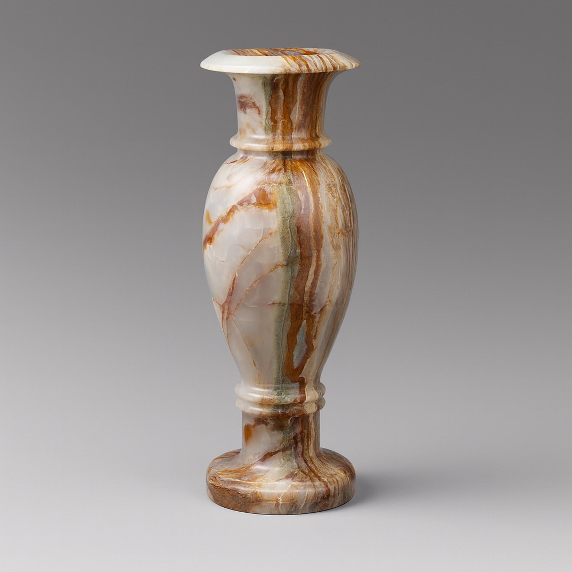 Banded Onyx Vase (First of a Pair) For Sale 1
