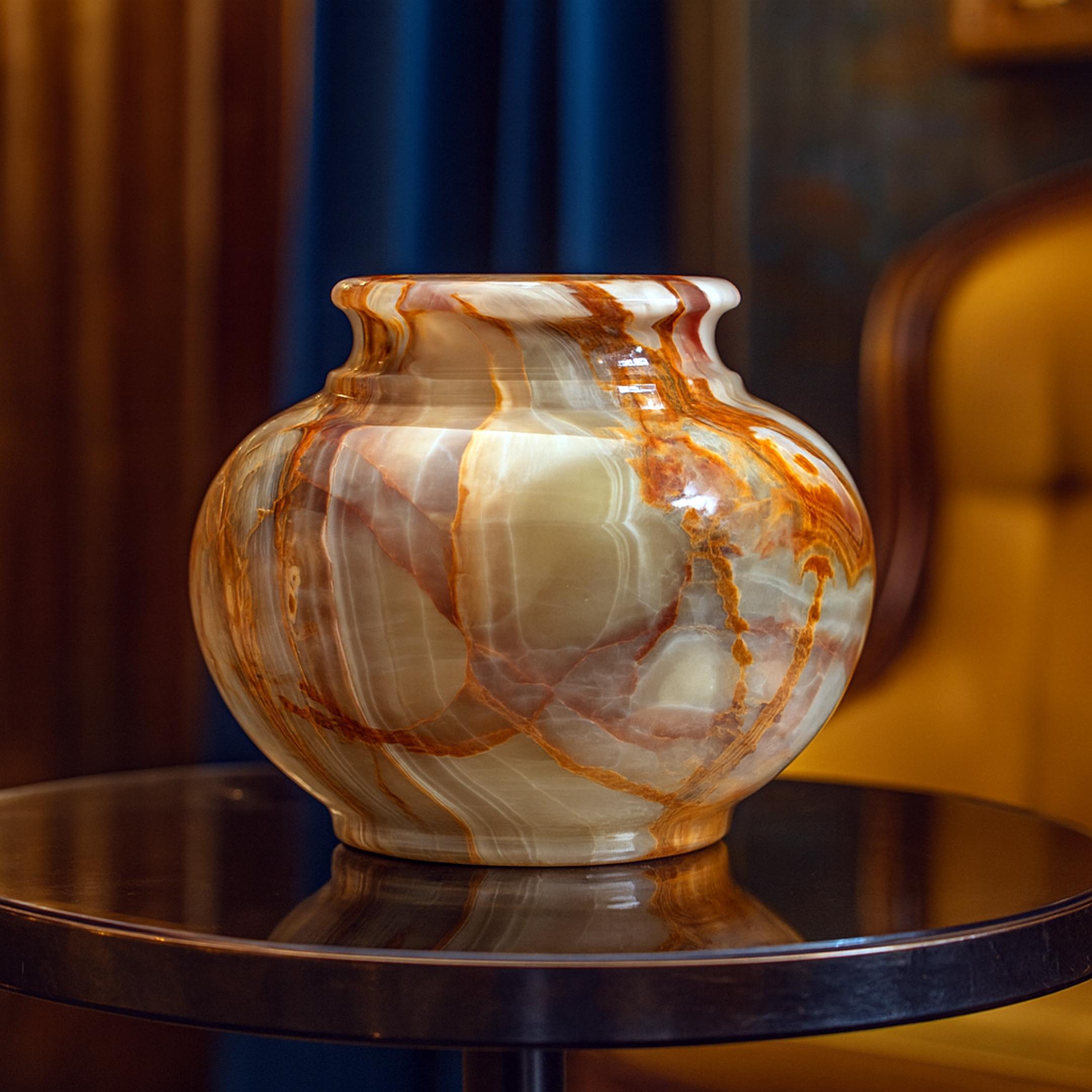 Contemporary Banded Onyx Vase For Sale