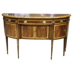Banded Satinwood and Mahogany Sheraton Sideboard Buffet Server, C1980