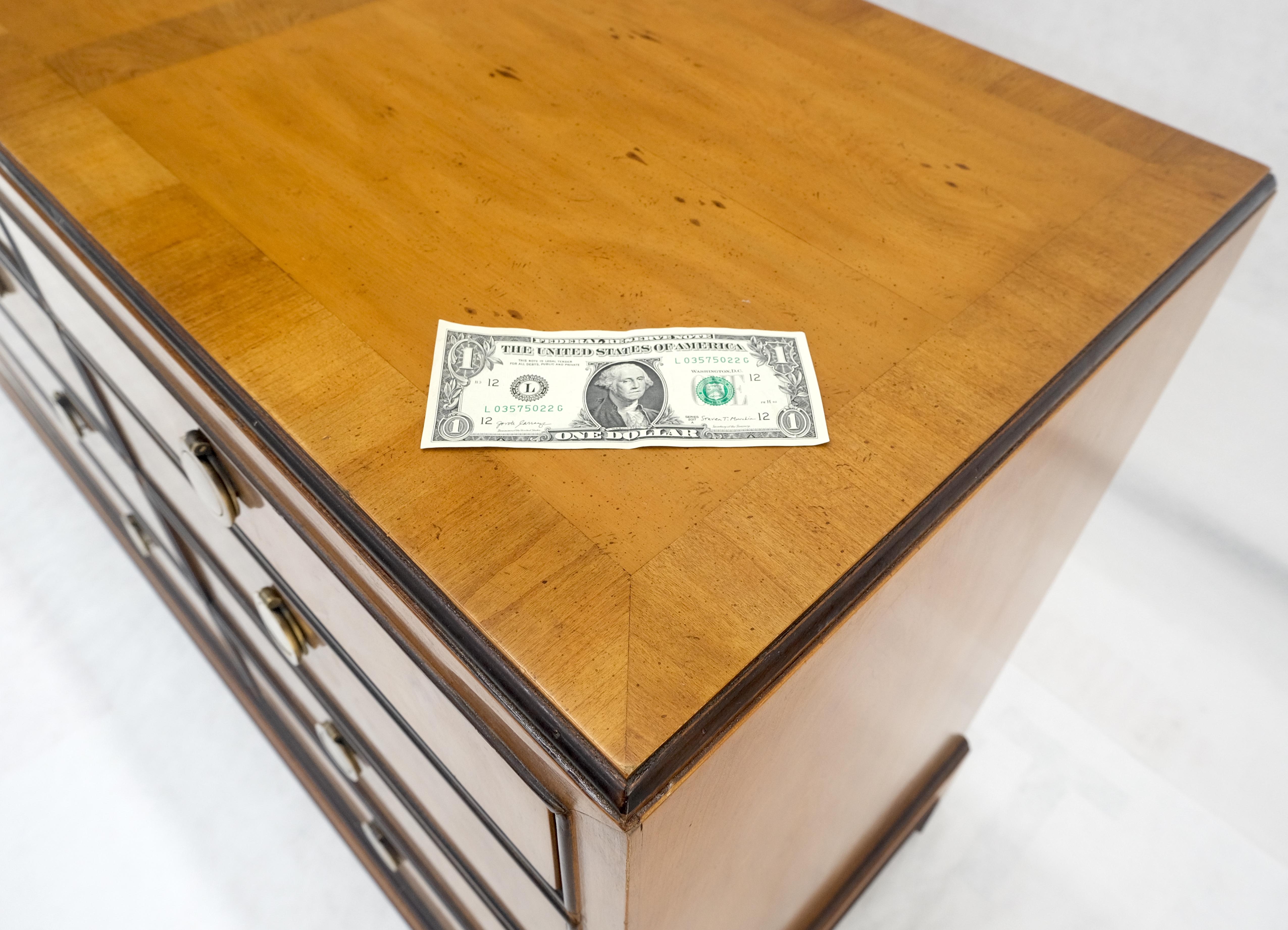 Banded Top 12 Drawers Yew Wood Bracket Feet Mid Century Credenza Dresser MINT! In Excellent Condition For Sale In Rockaway, NJ