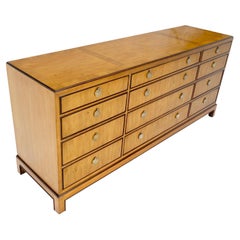 ¡Tapa con bandas 12 cajones Madera de tejo Pies de ménsula Cómoda Credenza de mediados de siglo MINT!