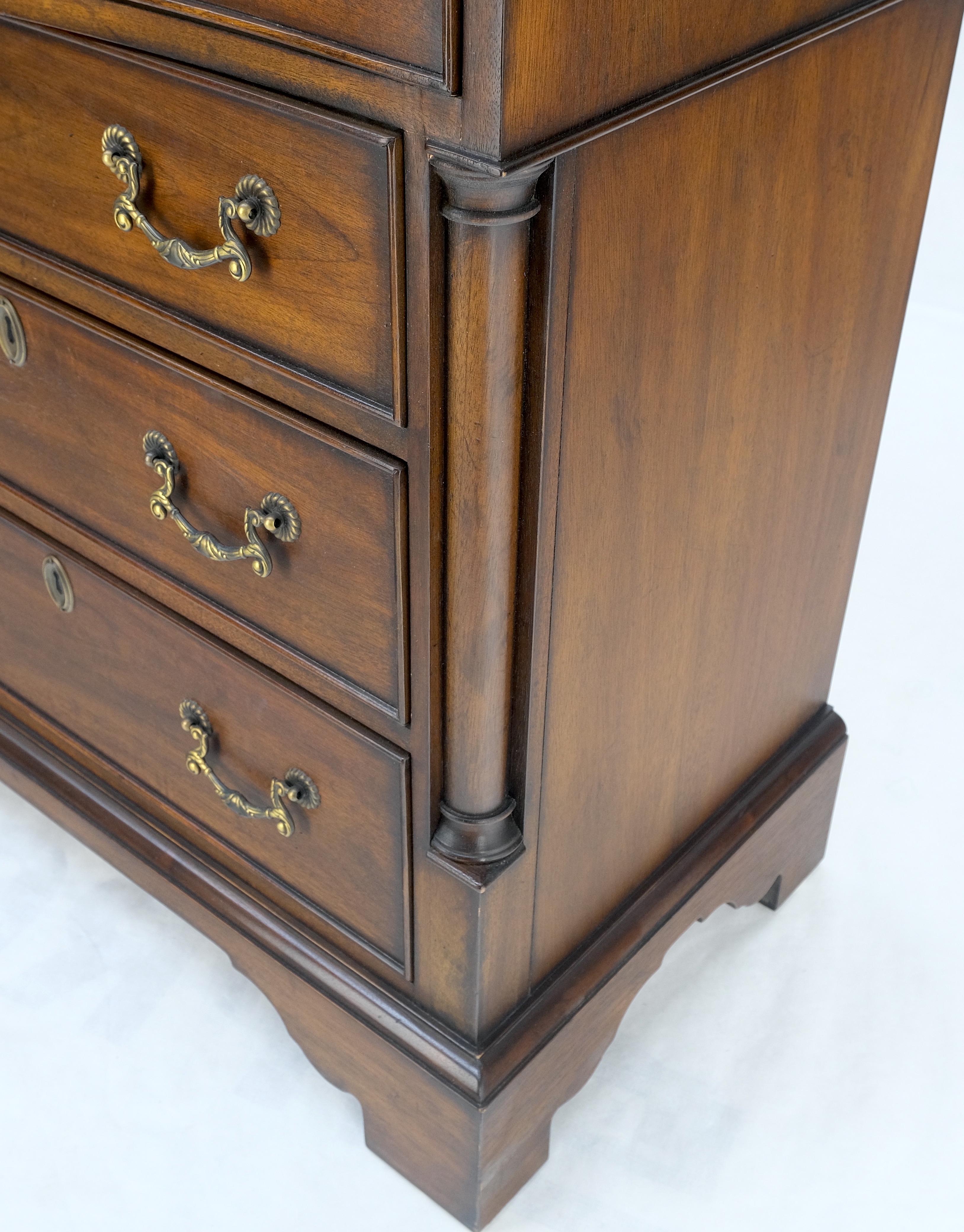 Banded Top Mahogany Inlayed Bracket Feet 11 Drawers Dresser Credenza MINT! In Good Condition For Sale In Rockaway, NJ