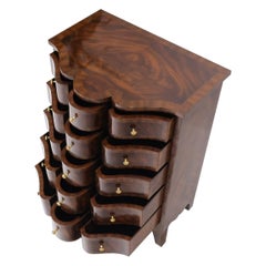 Banded Top Serpentine Front 5 Drawers Petite Commode Bachelor Chest Dresser