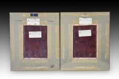 Bandit und Soldat, Paar. Öle auf Platten. LUCAS VILLAAMIL, Eugenio.