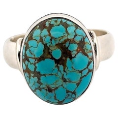 Bandit's Ridge Turquoise Ring: Sterling Silver Design with Number 8 Stone