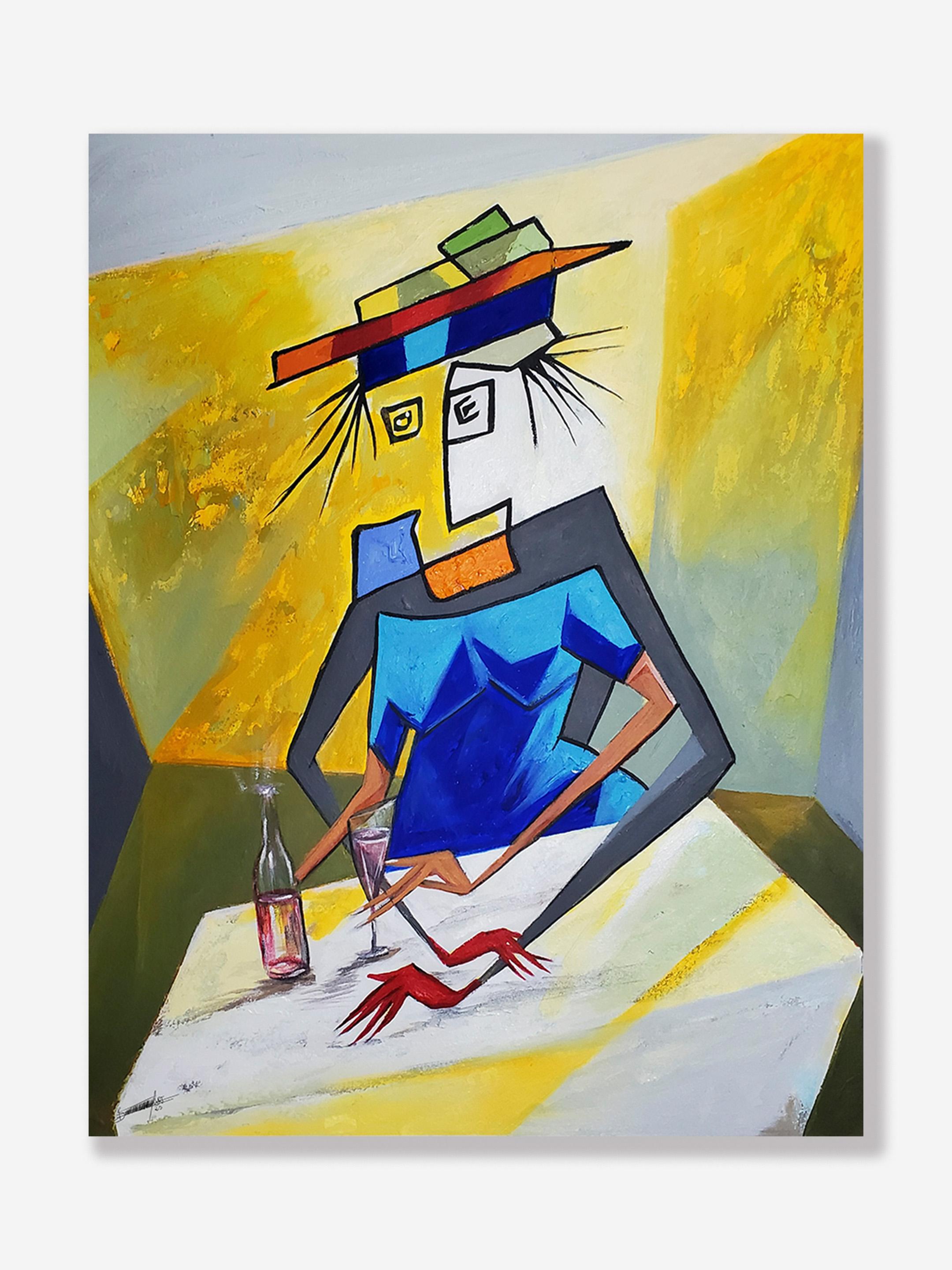 "Momenti condivisi" Pittura acrilica originale a tecnica mista