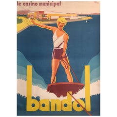 'Bandol' Sports & Ski Art Deco 1930s Original Vintage Poster by Andre Bermond