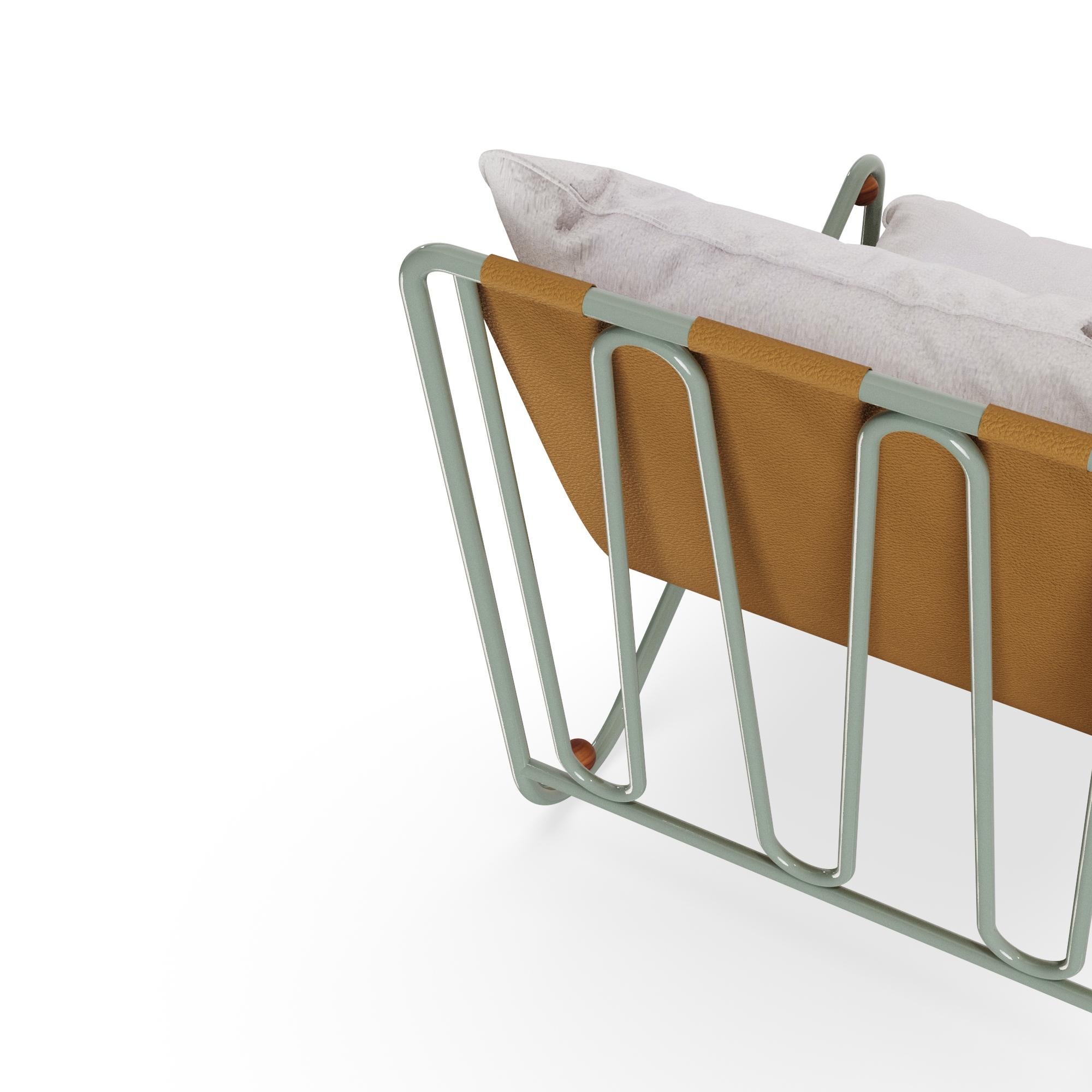 XXI secolo e contemporaneo Poltrona da esterno Bandol Woven in metallo laccato in vendita