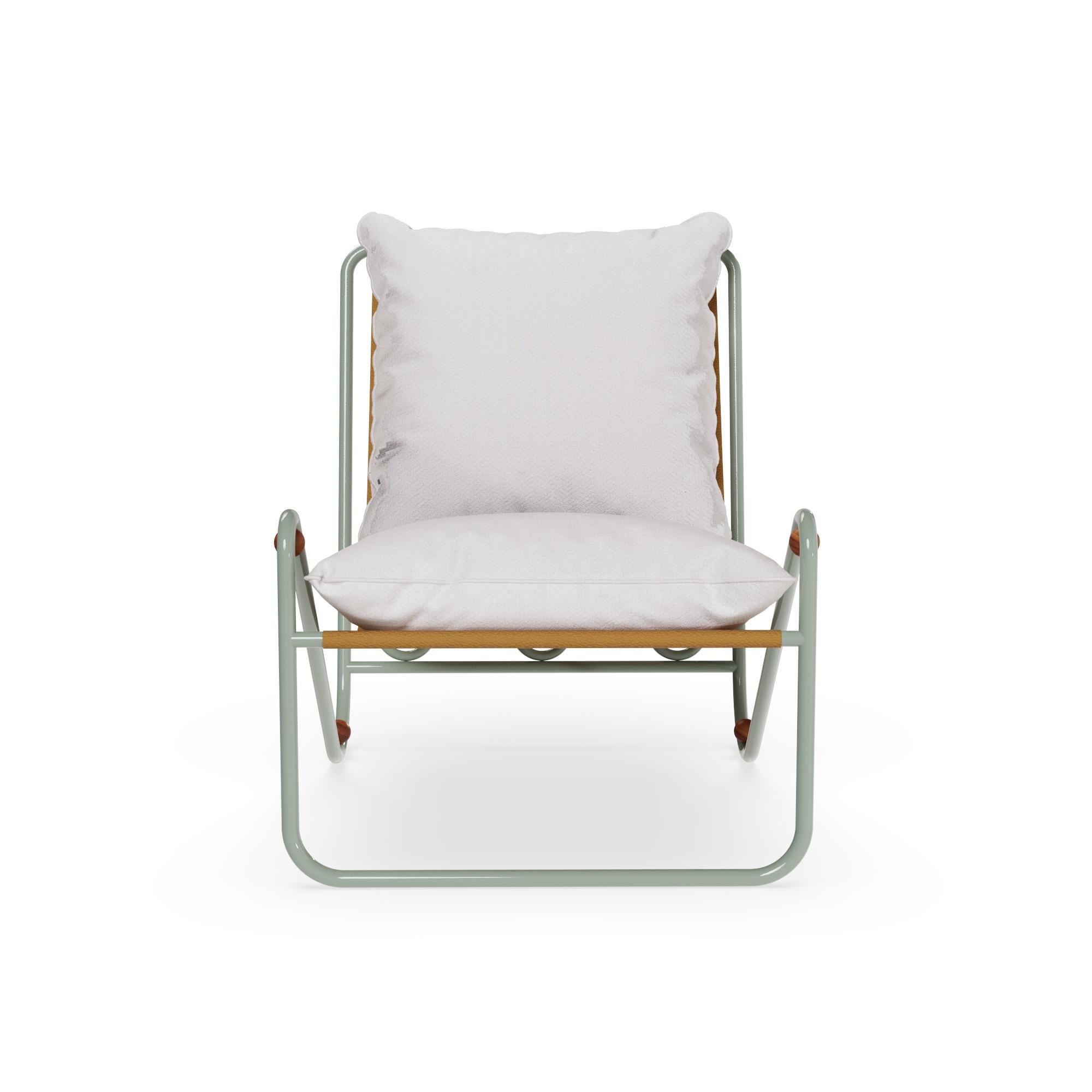 Poltrona da esterno Bandol Woven in metallo laccato in vendita 1