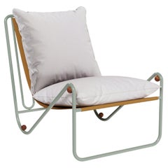 Bandol Woven Outdoor Lounge Armchair in Lacquered Metal