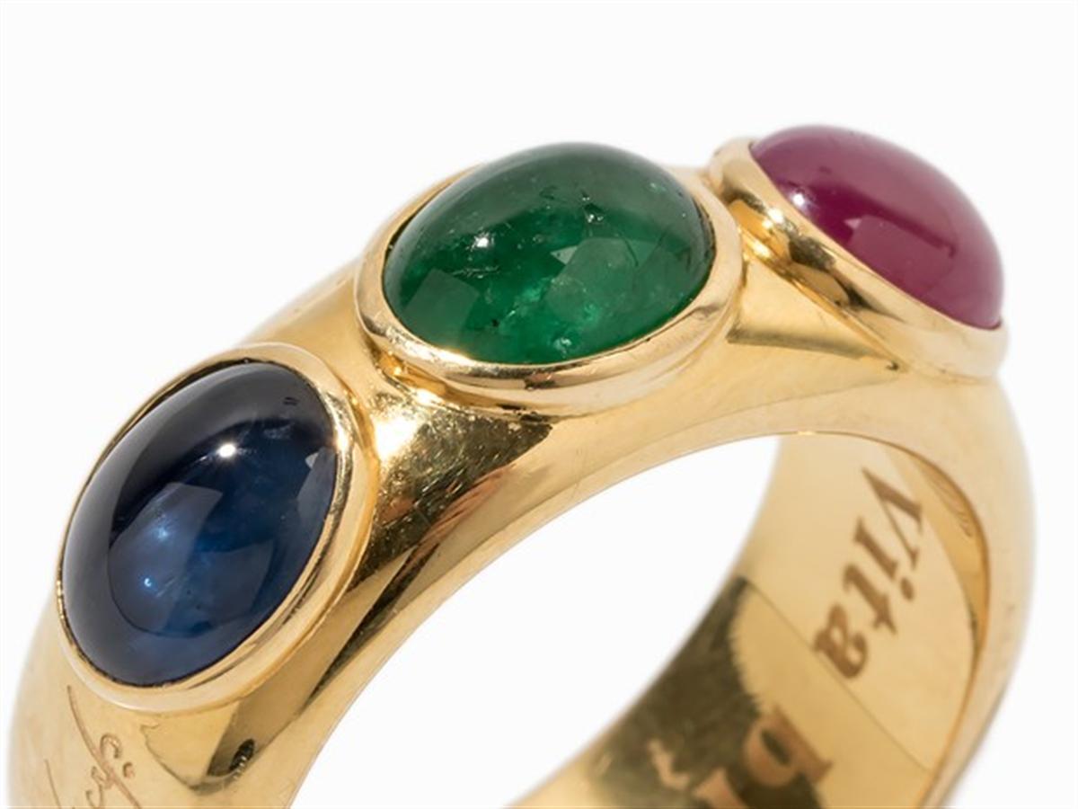 ring with ruby emerald and sapphire