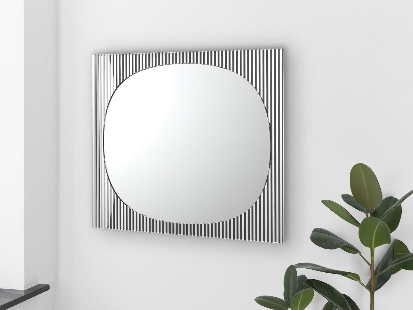 Modern In stock in Los Angeles, Bands Smoked Wall Mirror by Angeletti Ruzza