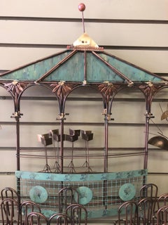 Bandstand / Gazebo Mixed Metal Wall Sculpture by Curtis Jere