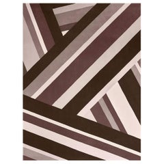 "Bandwidth - Chestnut" / 8' x 10' / Hand-Carved Wool Rug