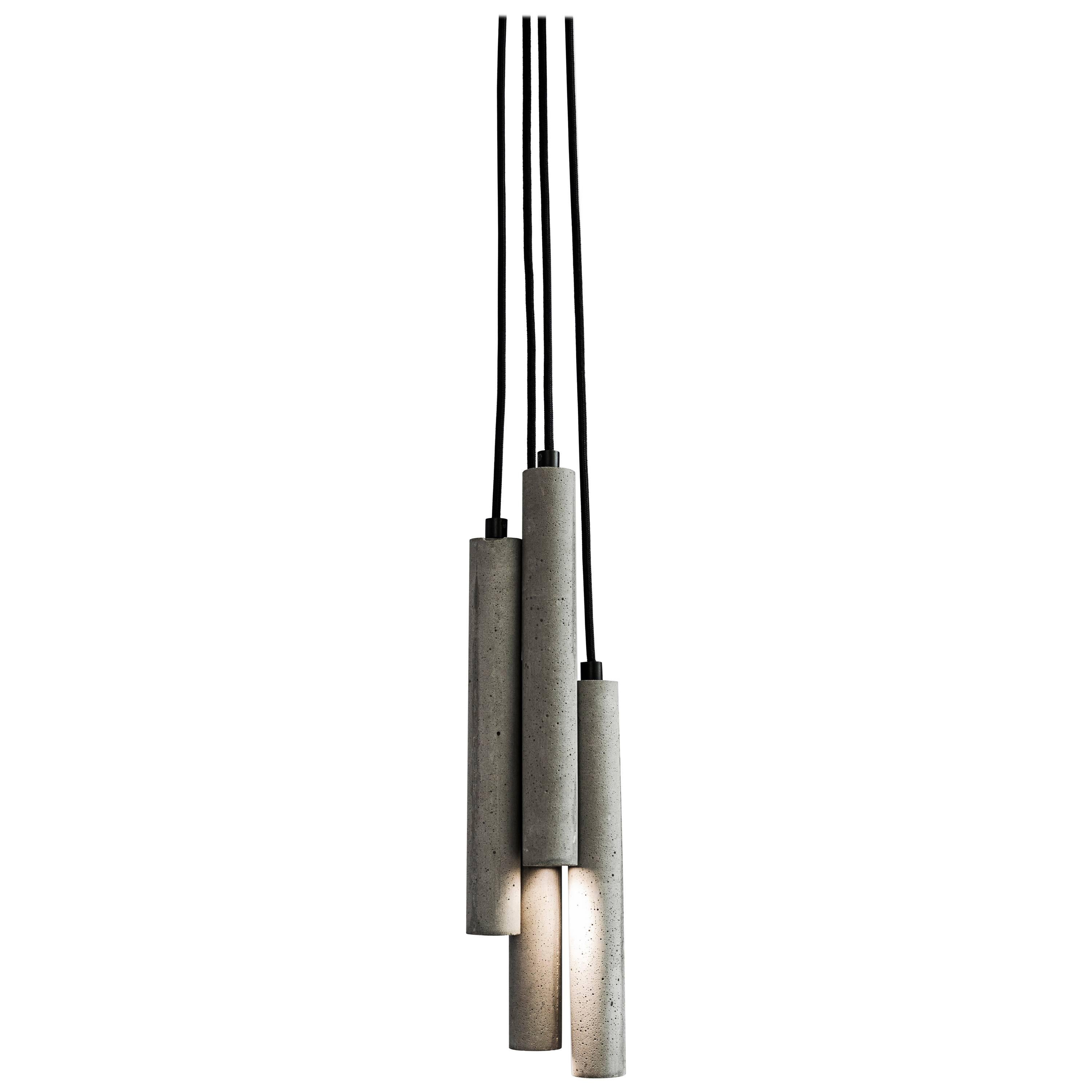 Concrete ceiling lamp designed by Cantonese studio Bentu Design.

(Sold individually)

Measures: 31 cm High; 4 cm Diameter
Wire: 2Meters Black (adjustable)
Lamp Type: G9 LED 2W 100-240V 80Ra 135LM 3000K (compatible with US electric