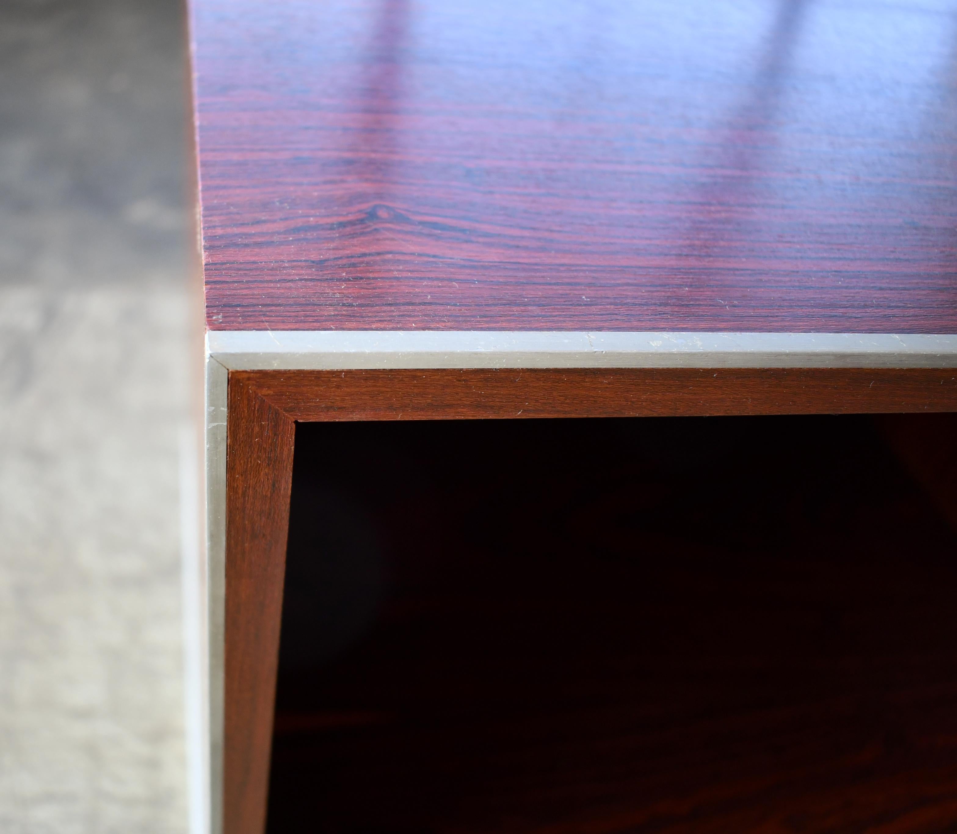 Late 20th Century Bang & Olufsen Stereo Media Music Cabinet in Brazilian Rosewood and Aluminum