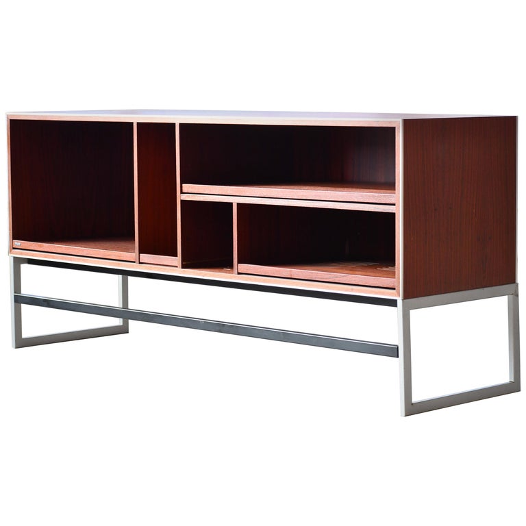 Bang and Olufsen Stereo Media Music Cabinet in Brazilian Rosewood and  Aluminum at 1stDibs