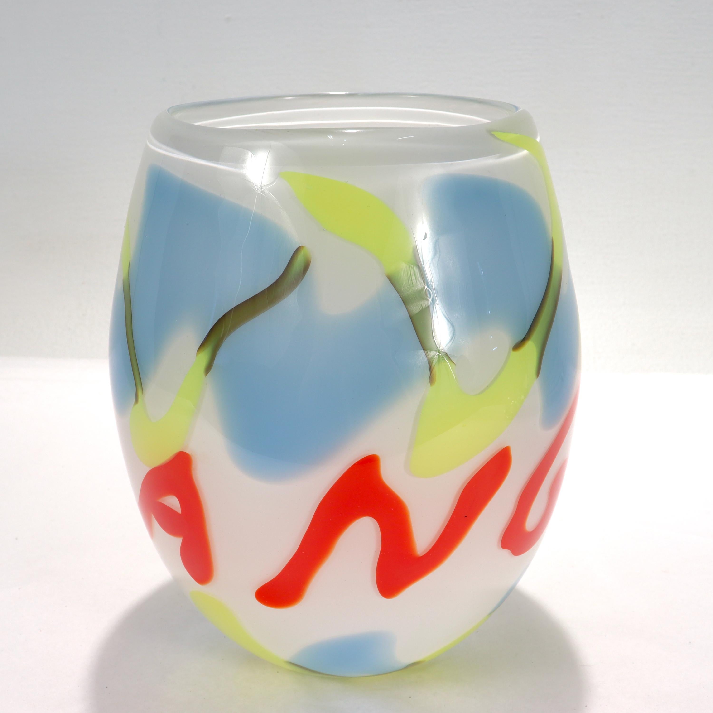 Inconnu Vase en verre d'art ciselé 