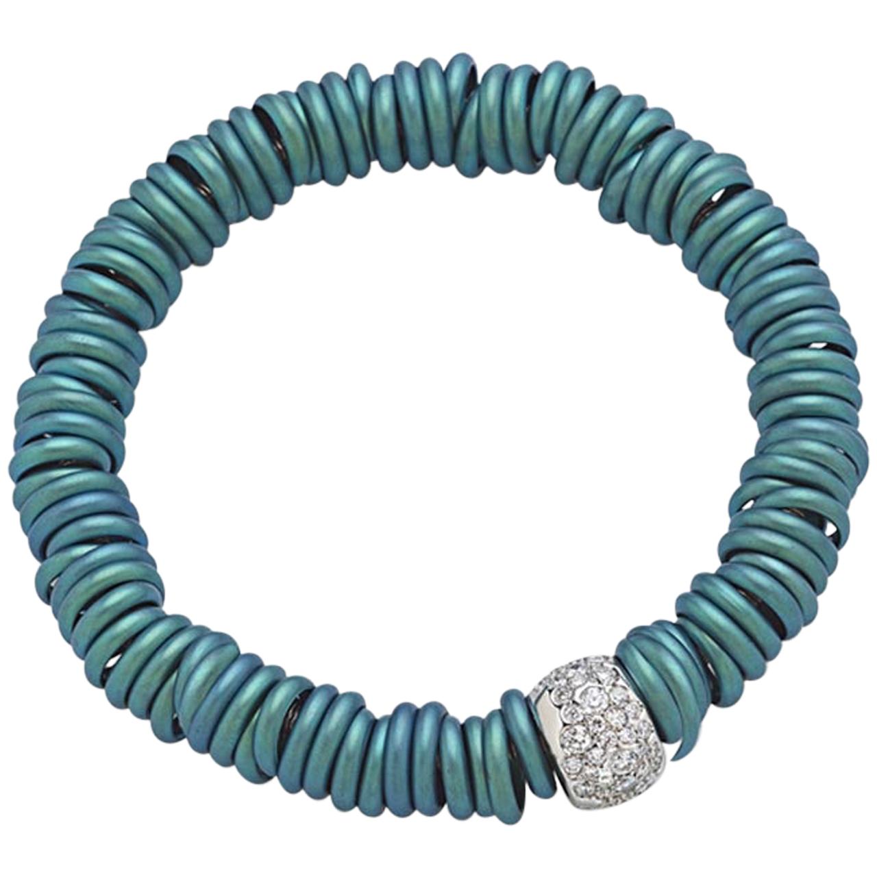 Bang Titanium Light Blue Bracelet or Diamonds White Gold For Sale