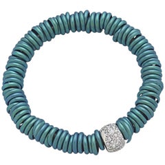 Bang Titanium Light Blue Bracelet or Diamonds White Gold