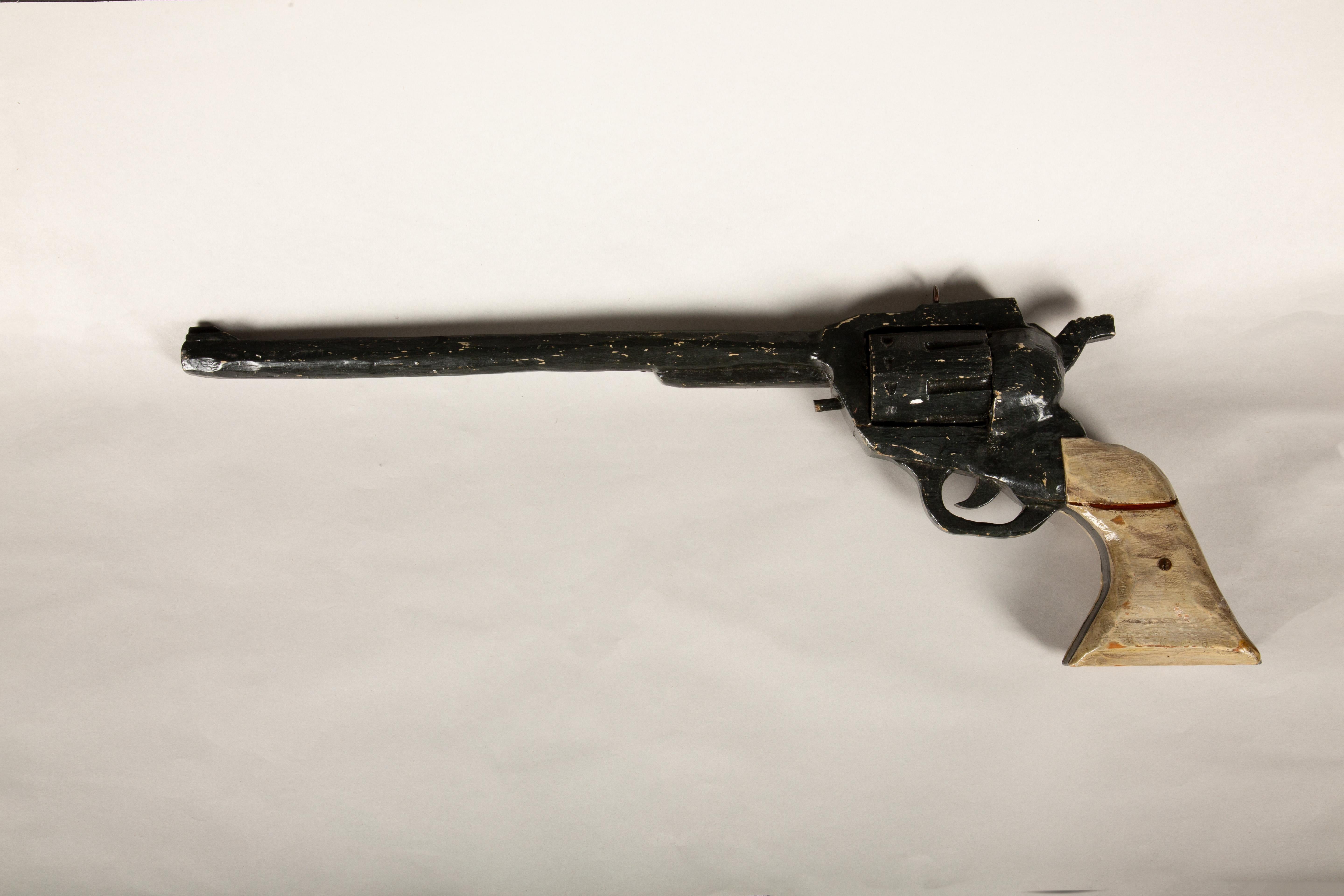 American Colonial Bang-Up Business: Carved Wood Revolver Trade Sign