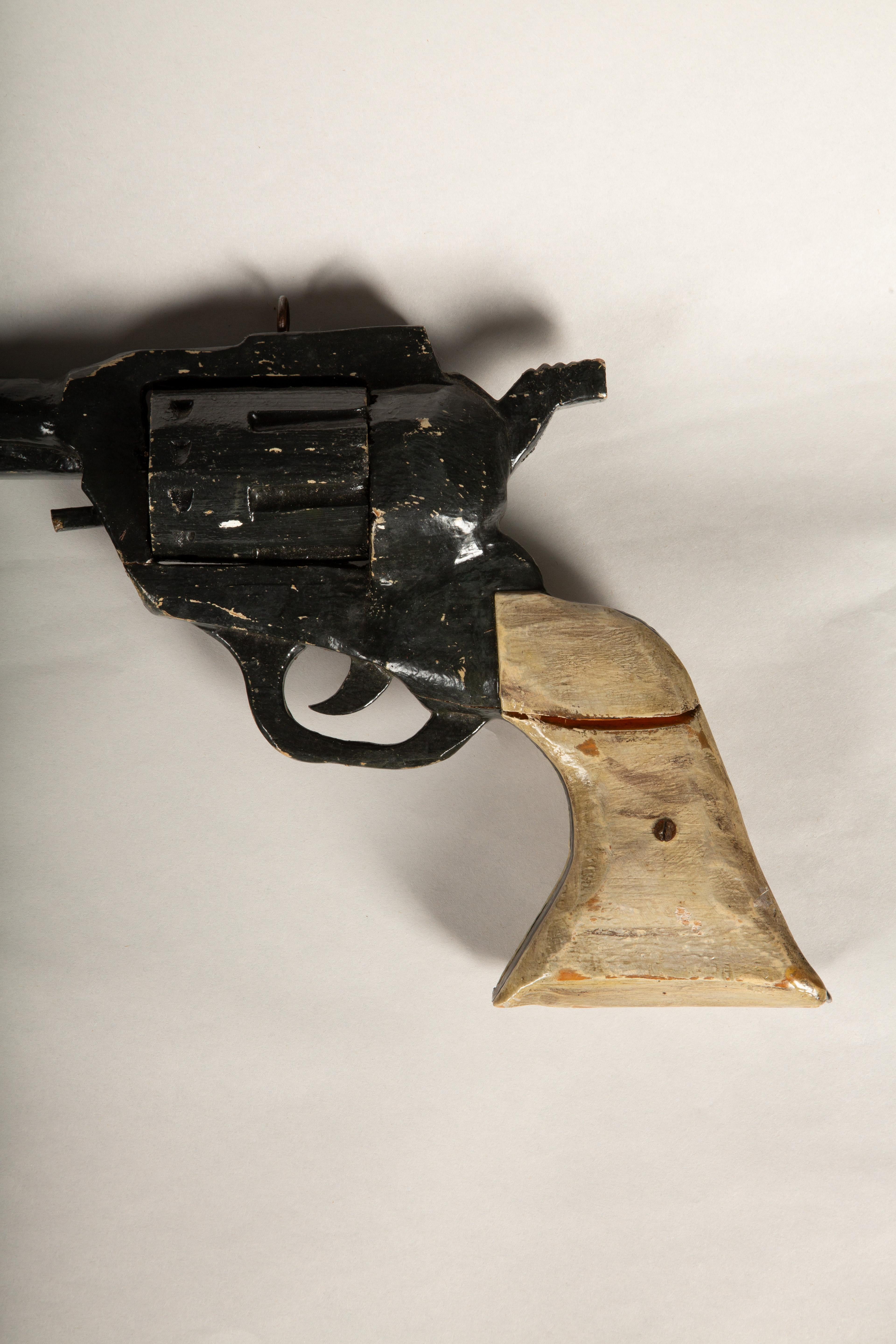 American Bang-Up Business: Carved Wood Revolver Trade Sign