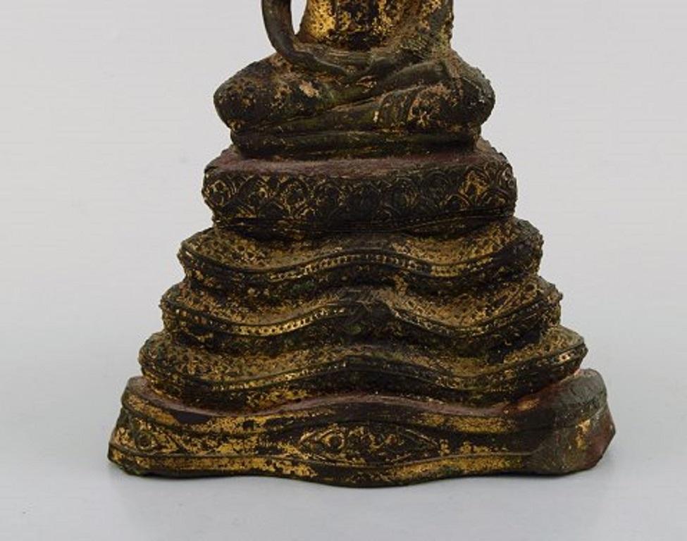 Thai Bangkok School, Big Buddha in Patinated Bronze, 1800-1850 For Sale
