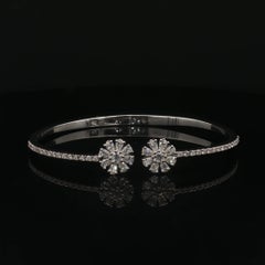 Bangle – 18K White Gold with Round and Pear-Shaped Diamonds