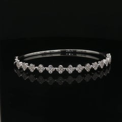 Bangle – 18K White Gold with Round Diamonds