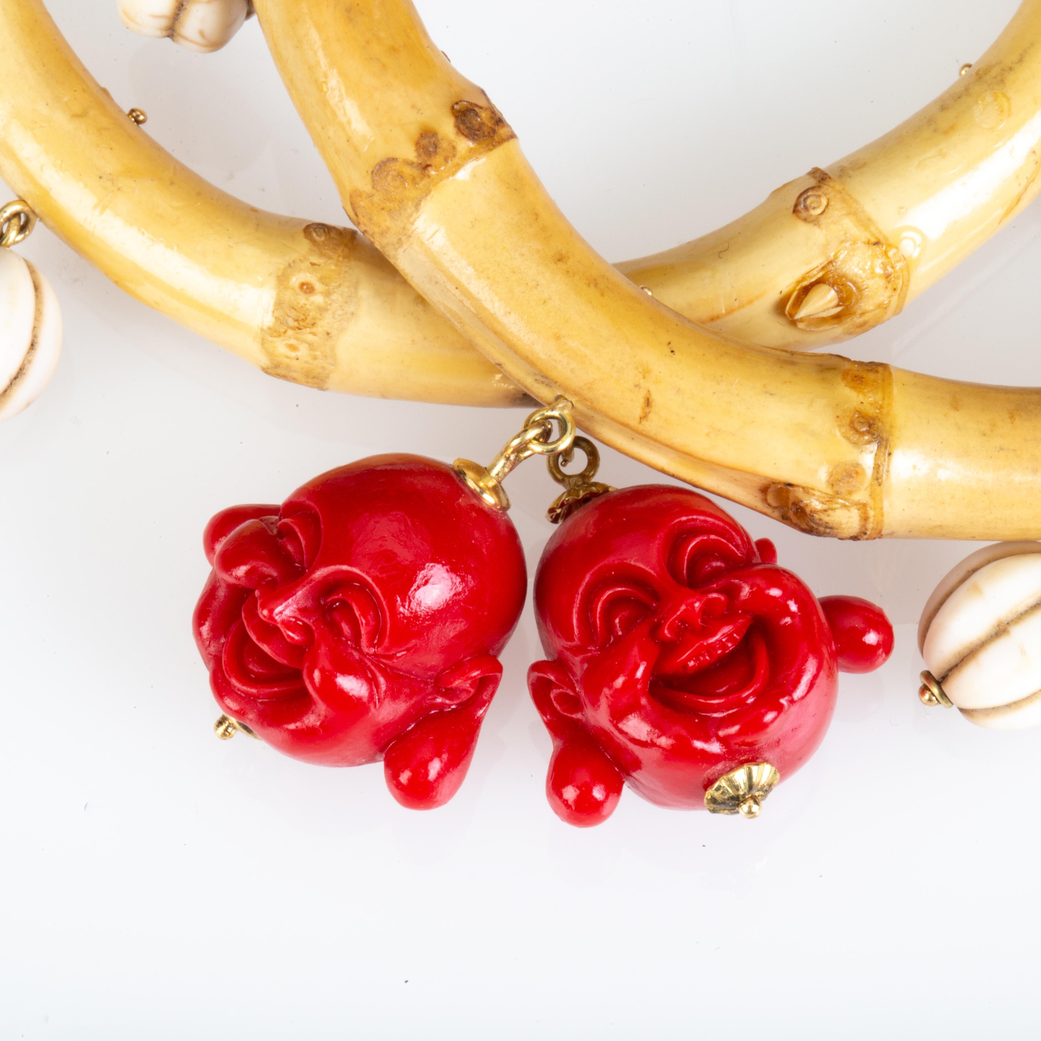 Mixed Cut Bangle Bamboo Gold Coral For Sale