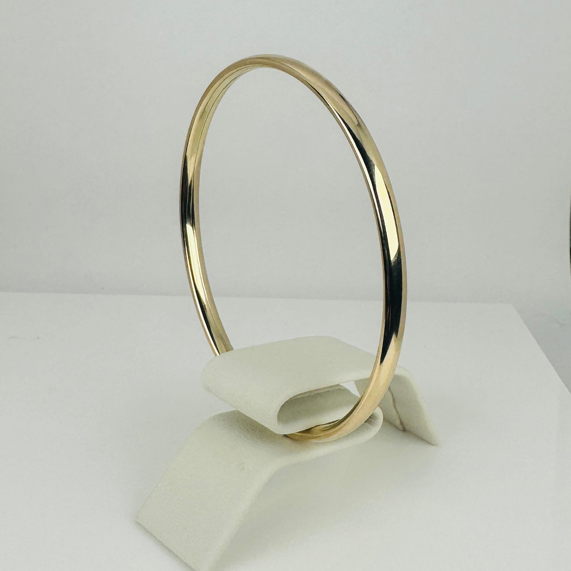 Bracelet en or jaune 14k - Classic - 64 mm fermoir à seau sécurisé en vente 6