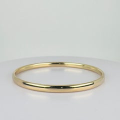 Bangle Bracelet 14k Yellow Gold Classic Model with Secure Bucket Clasp